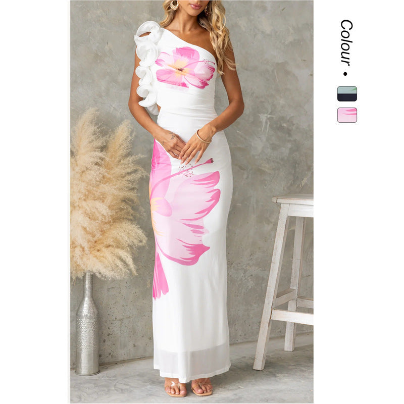 Petal Dance One-Shoulder Dress