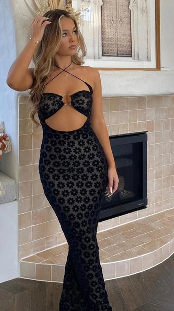 Noir Lace Contour Dress