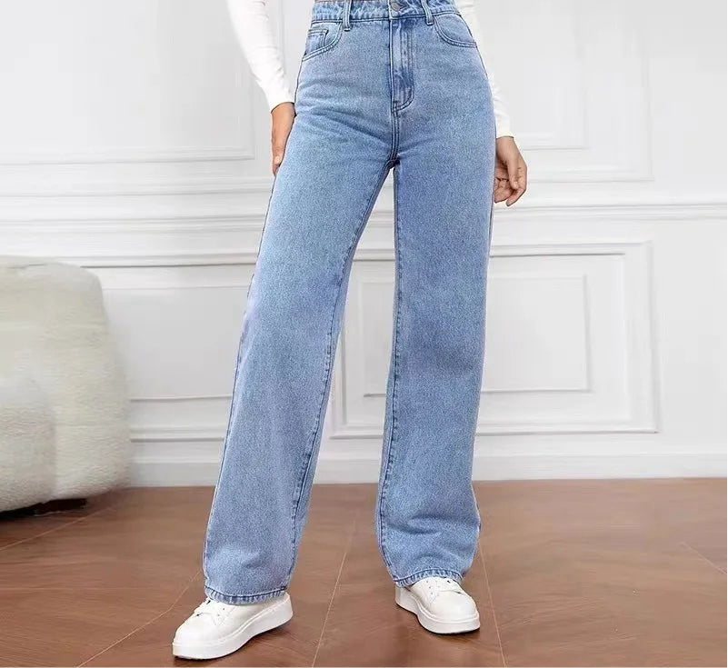 High-Rise Straight Jeans