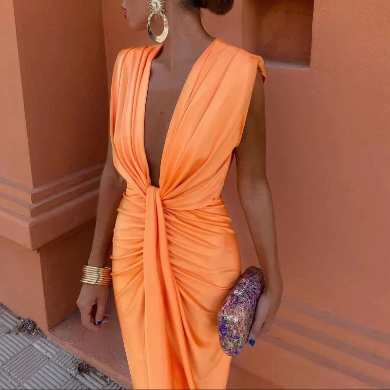 Midnight Grace V-Neck Midi