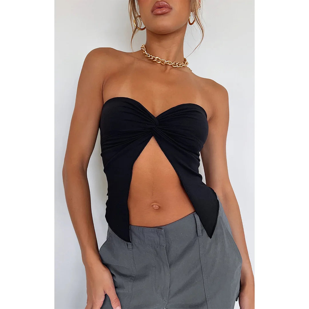 Peek-Front Tube Top