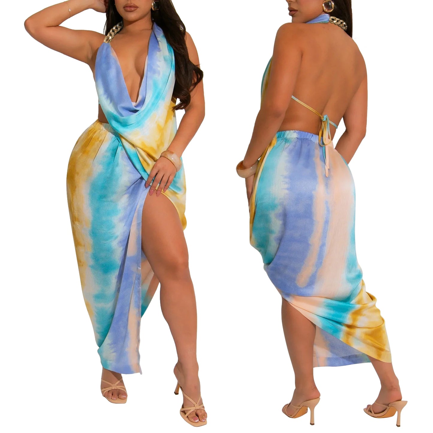 Satin Sway Backless Dress