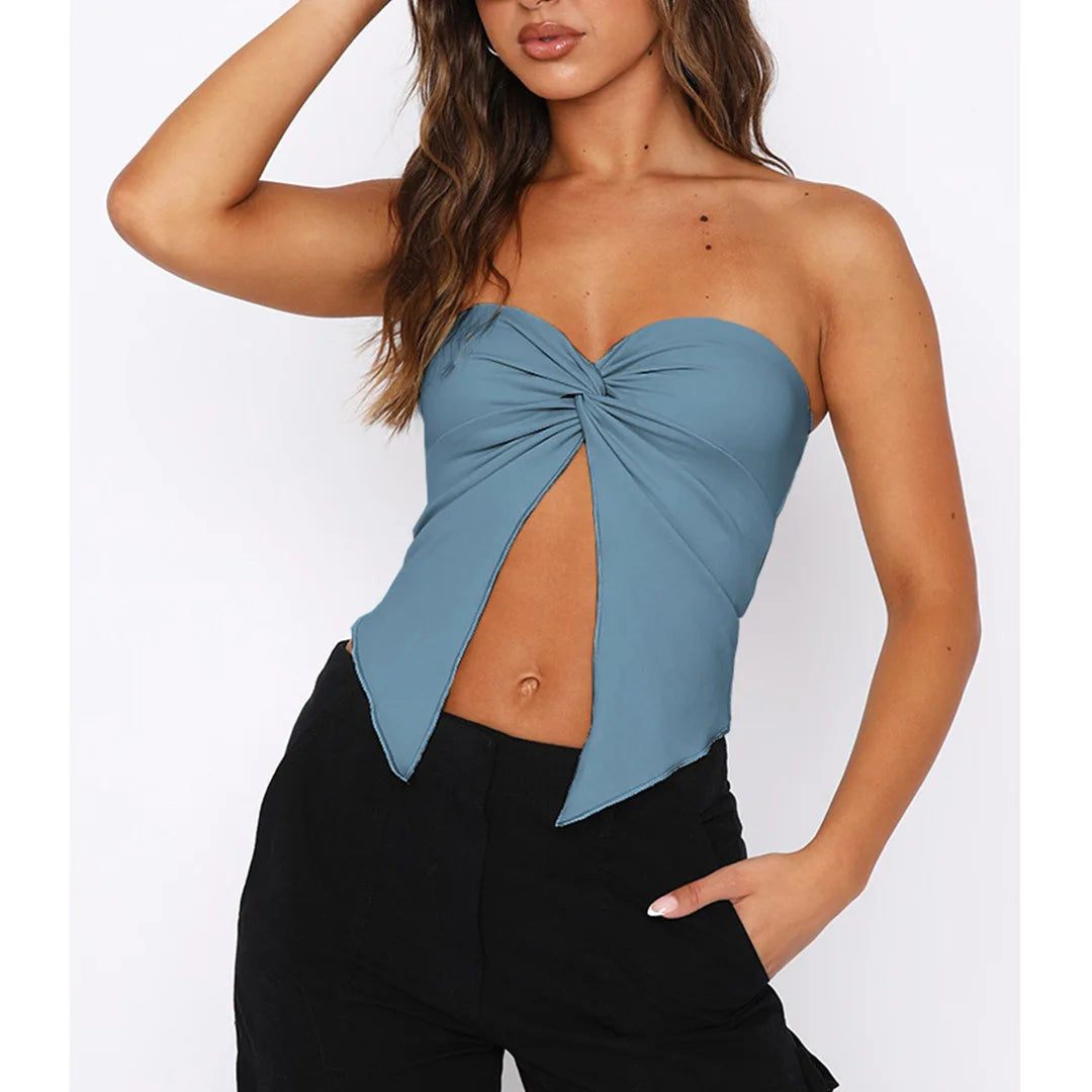 Peek-Front Tube Top