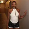 Faux Leather Halter Crop