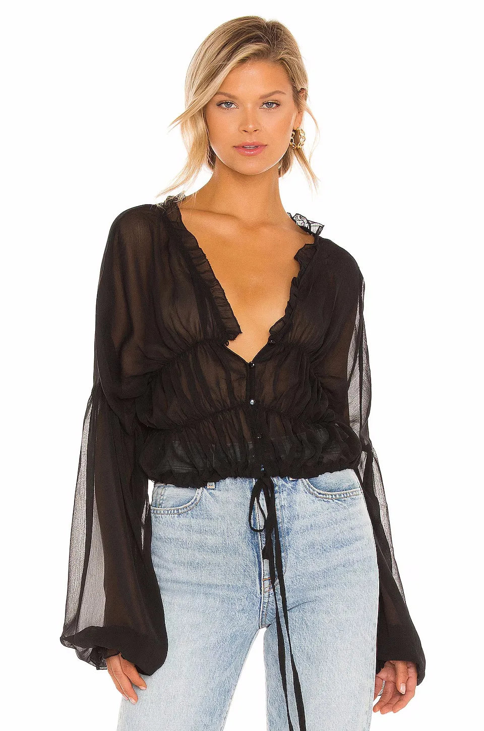Vintage Puff Ruffle Blouse