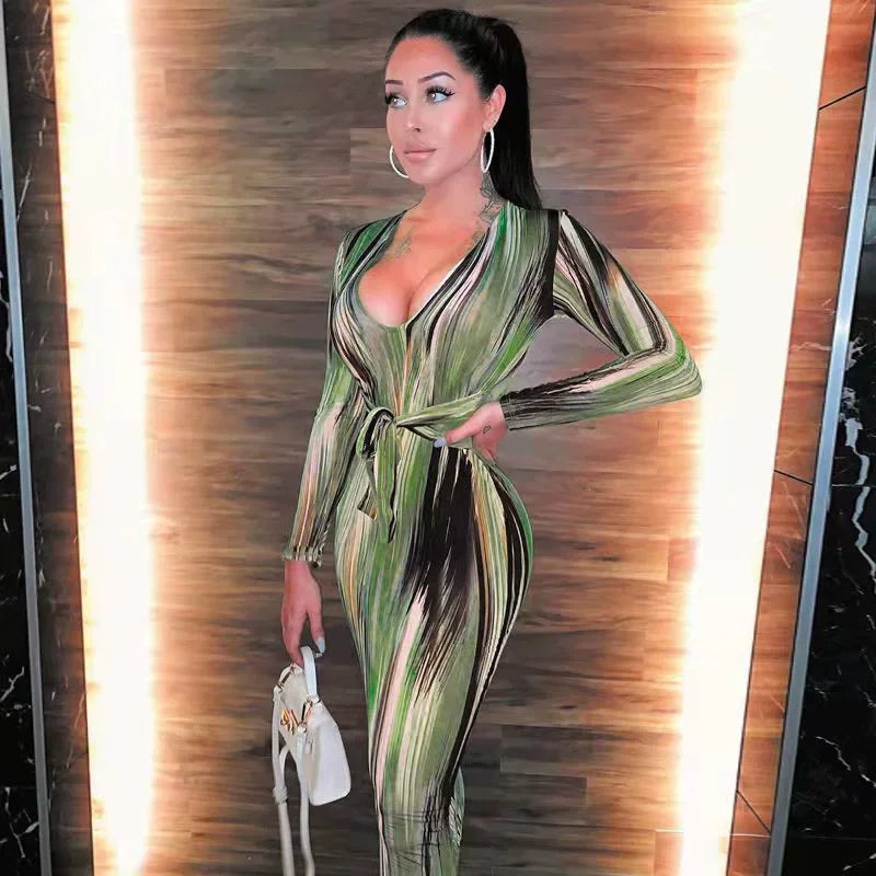 Opal Waves Midi Dress