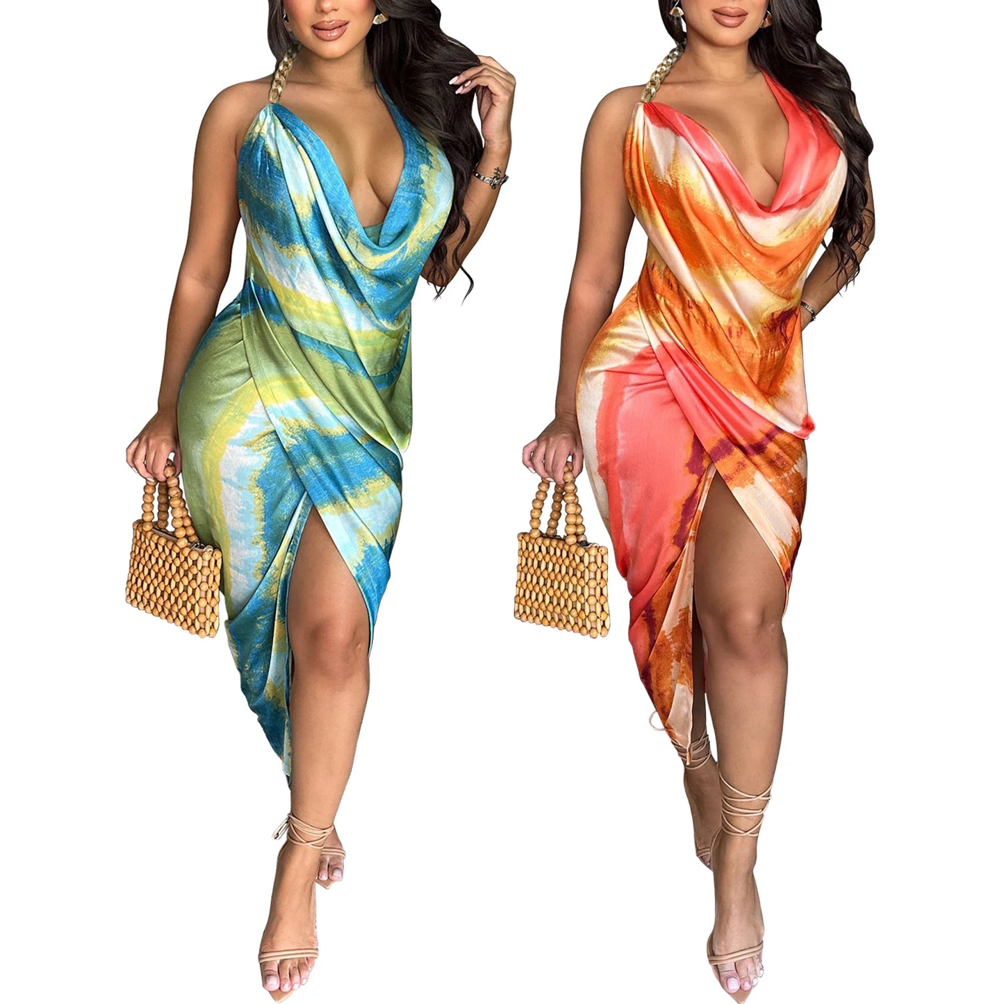 Satin Sway Backless Dress