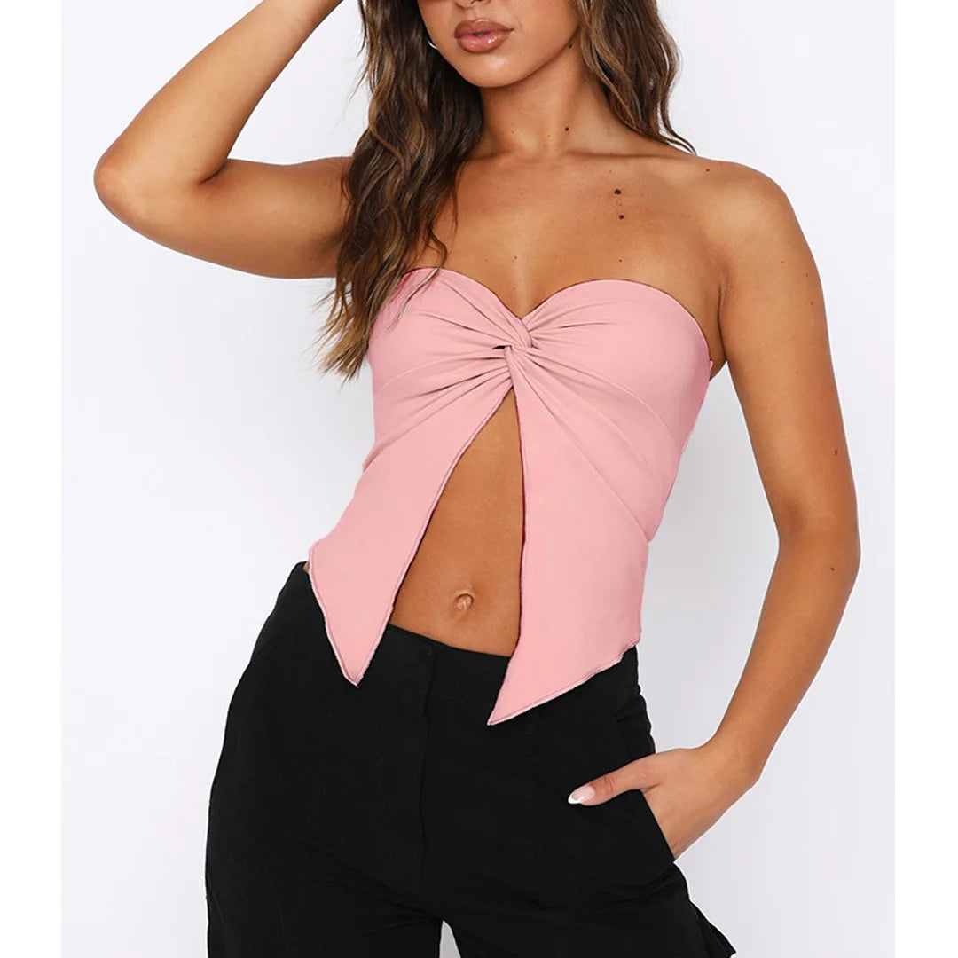 Peek-Front Tube Top