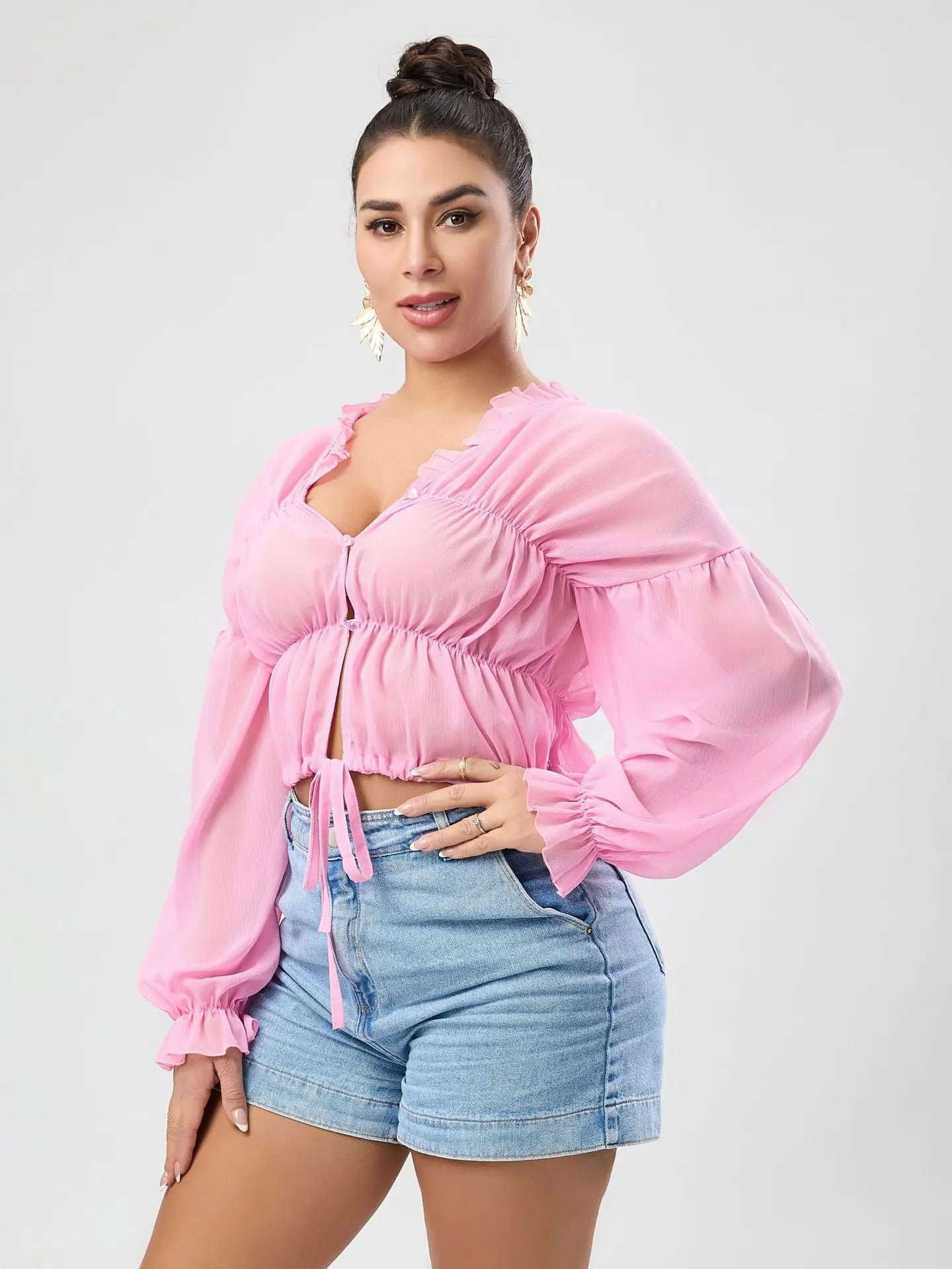 Vintage Puff Ruffle Blouse