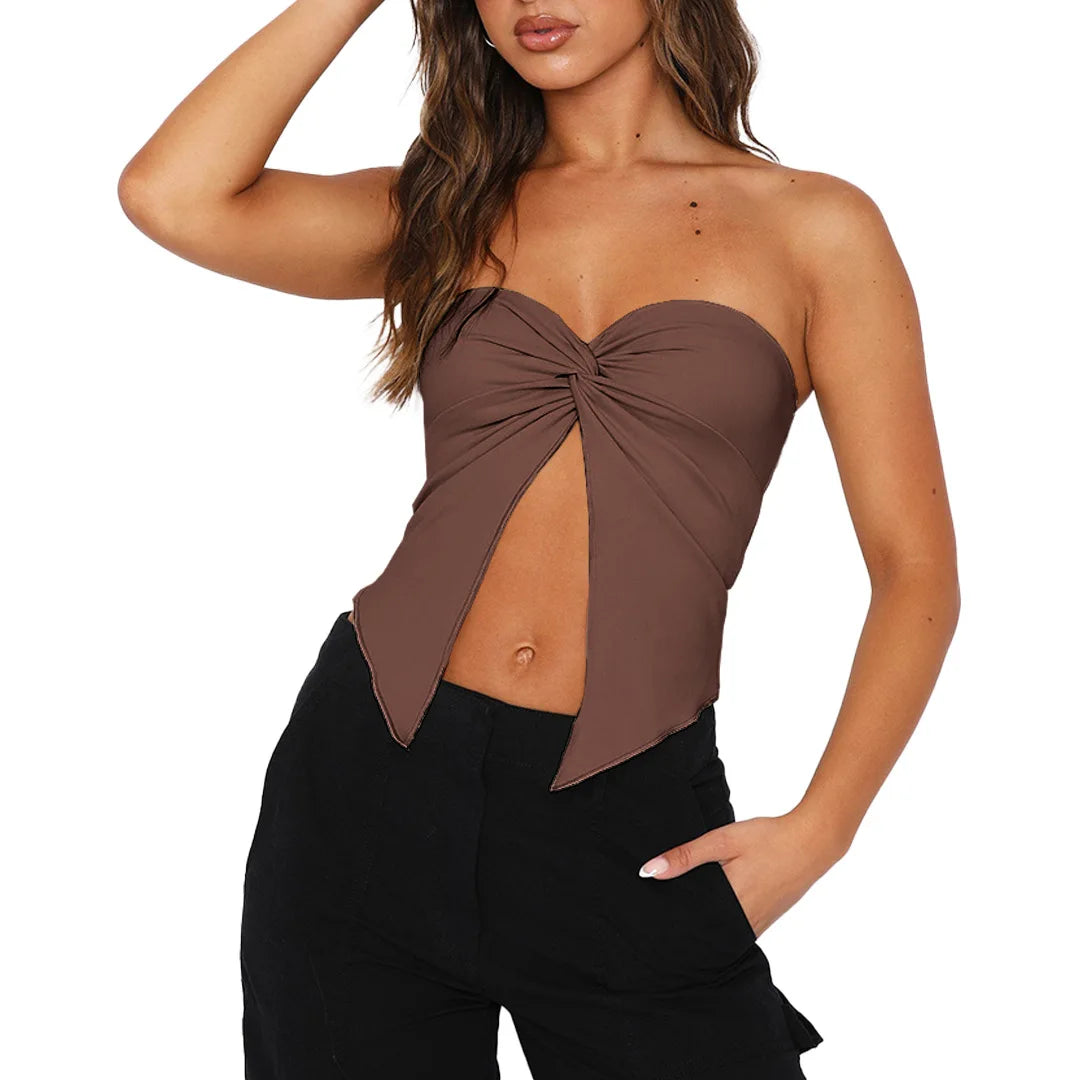 Peek-Front Tube Top