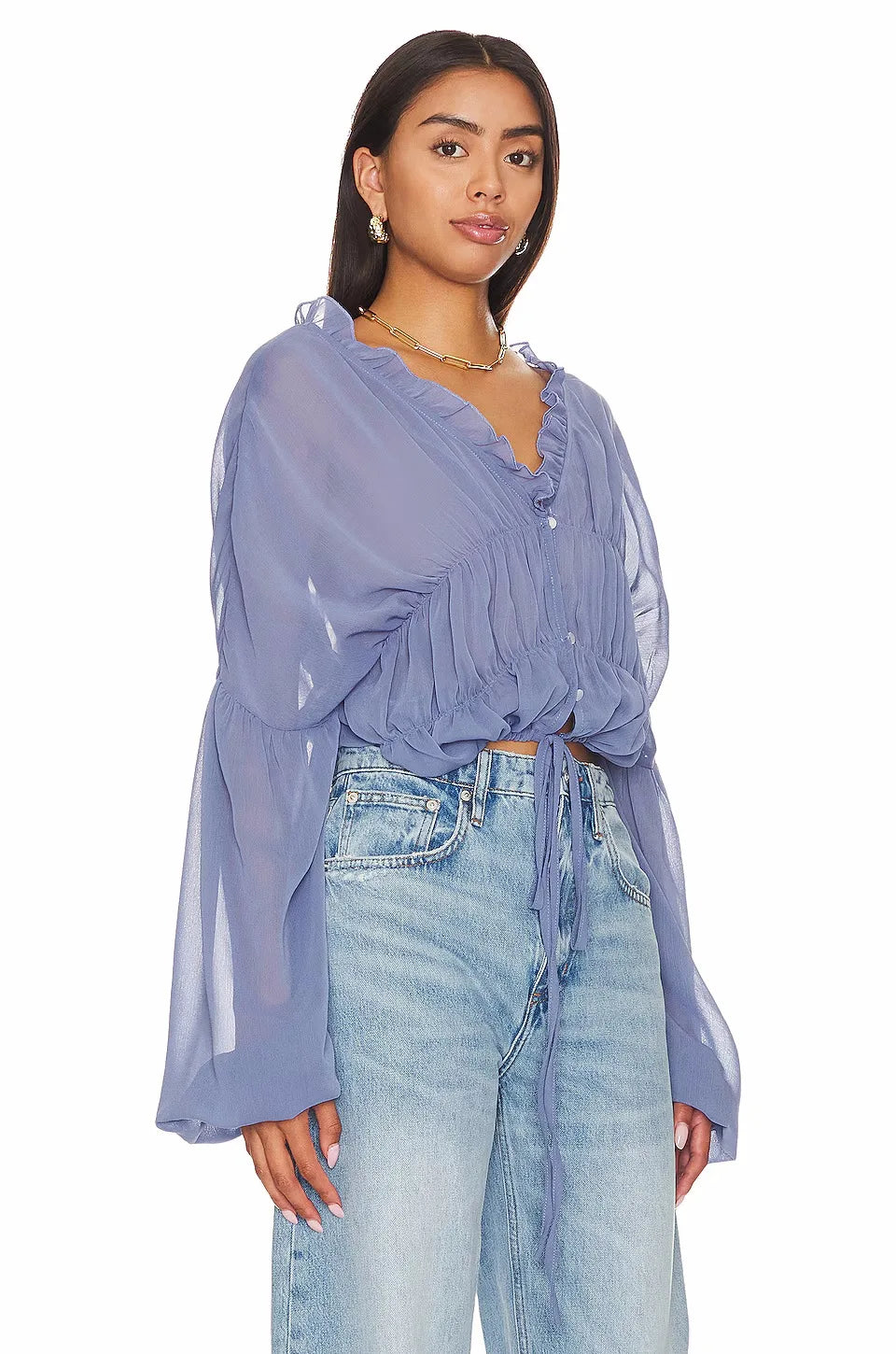 Vintage Puff Ruffle Blouse