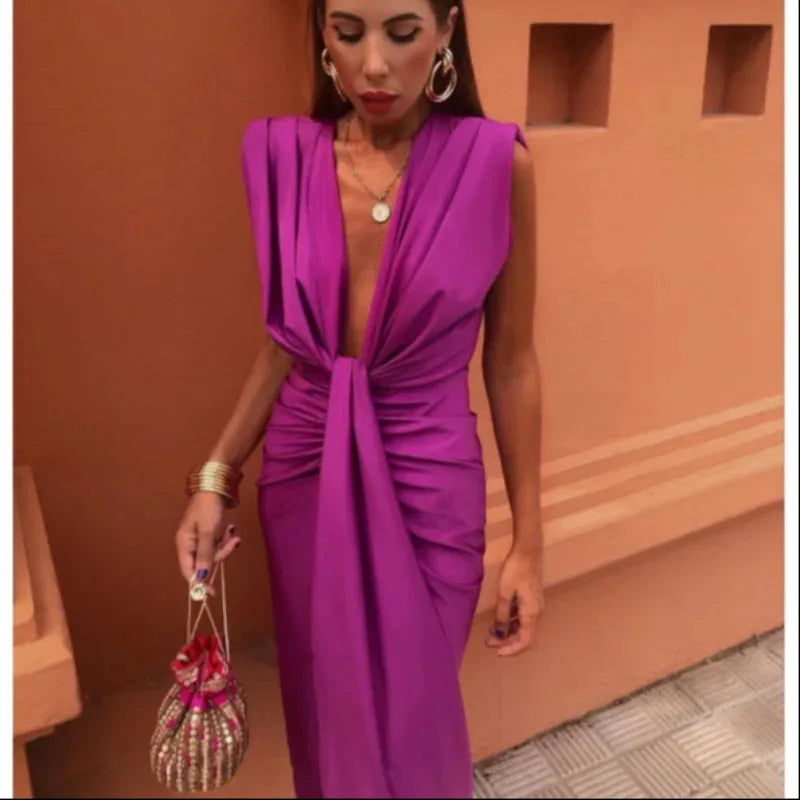 Midnight Grace V-Neck Midi