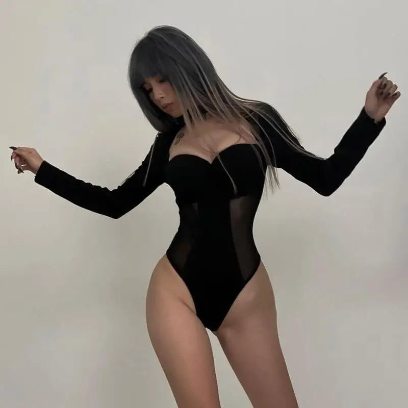 Siren Mesh Long Sleeve Bodysuit