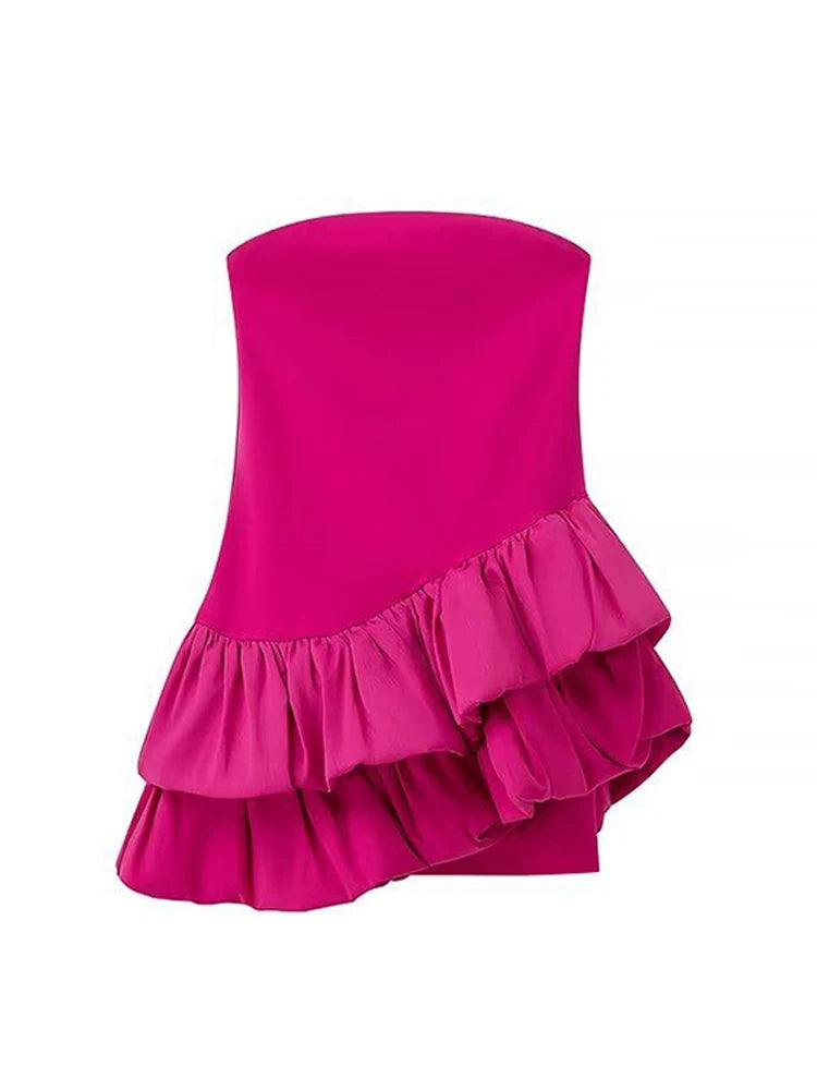 Raspberry Rush Ruffle Dress