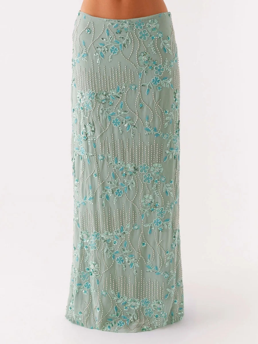 Petal & sparkle maxi skirt