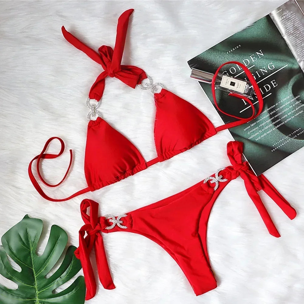 DazzleGlam Halter Bikini