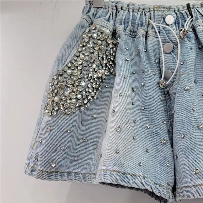 Diamond Fade Denim Shorts