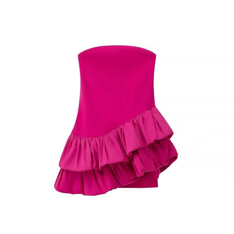 Raspberry Rush Ruffle Dress