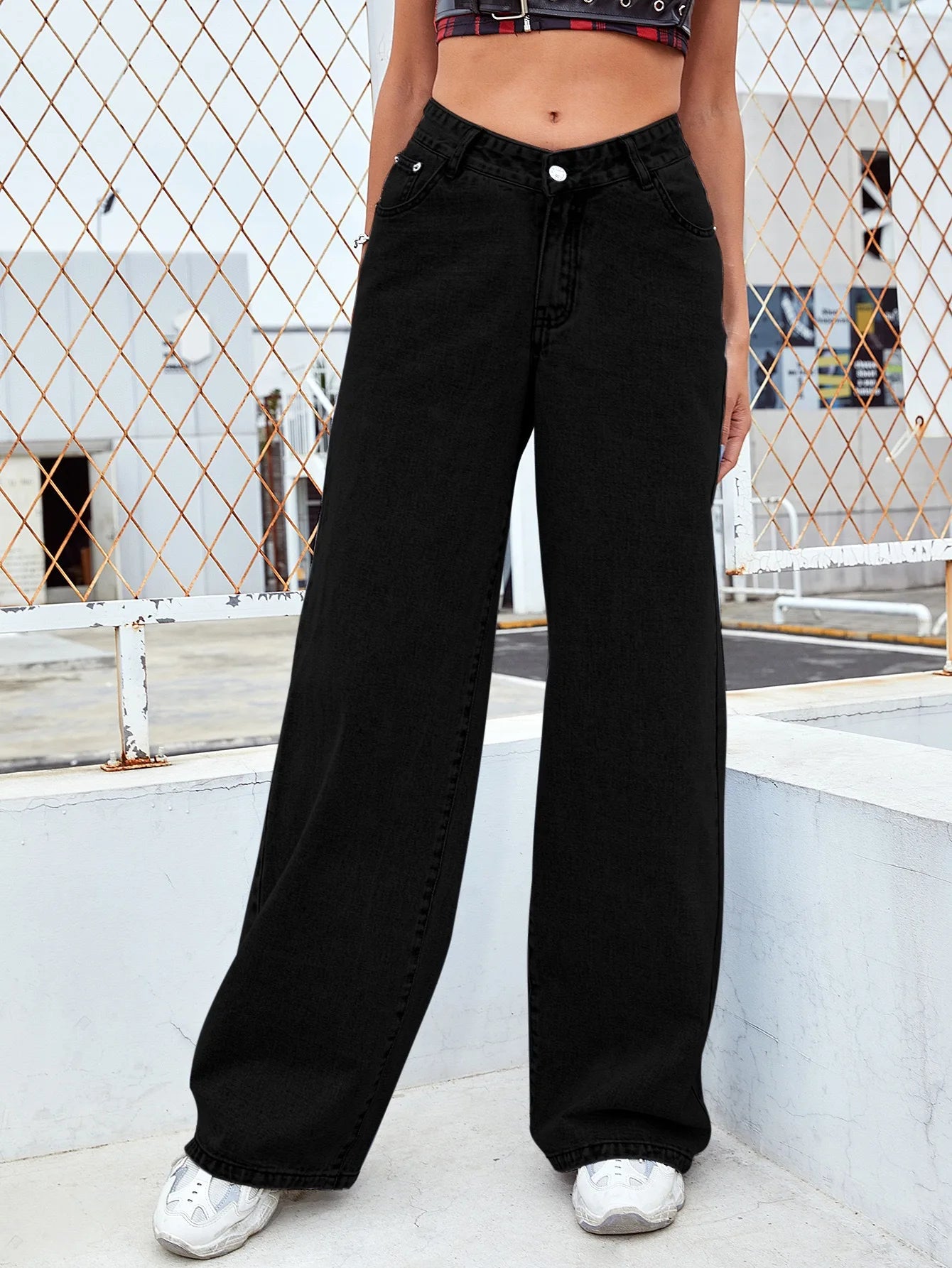 High-Rise Straight Jeans
