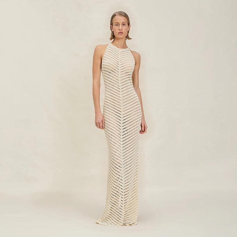 Breezy Knit Backless Gown