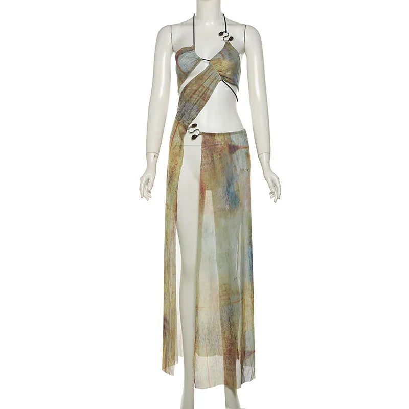 Ethereal Breeze Printed Maxi Set