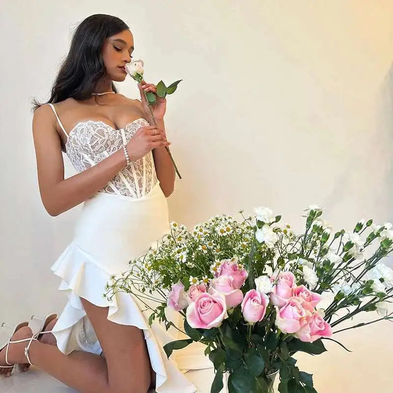 Lace Desire High-Slit Midi