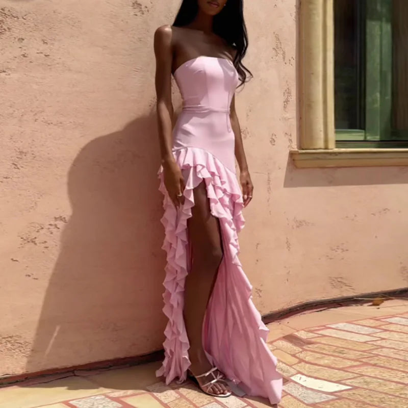 Goddess Glow Ruffle Dress
