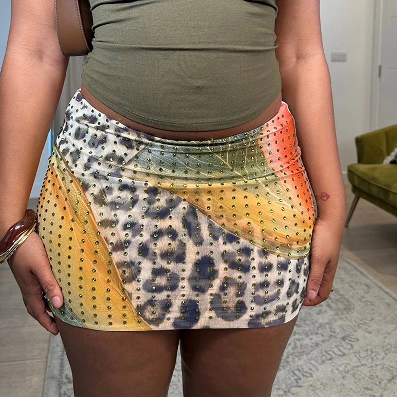 Crystal Curve Mini Skirt