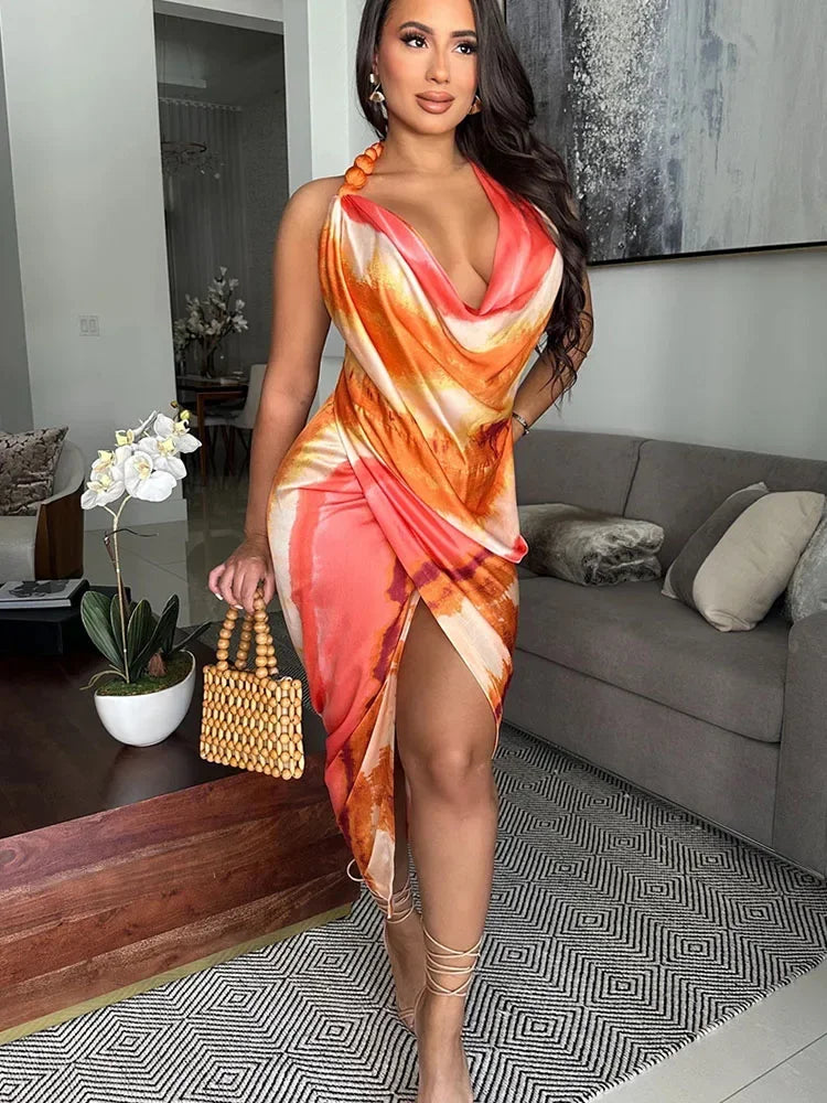 Ocean Haze Tie-Dye Midi