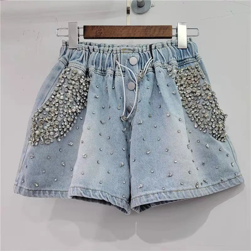 Diamond Fade Denim Shorts