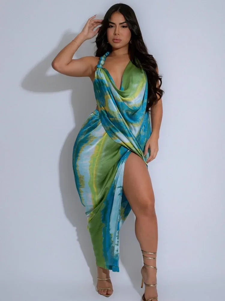 Ocean Haze Tie-Dye Midi