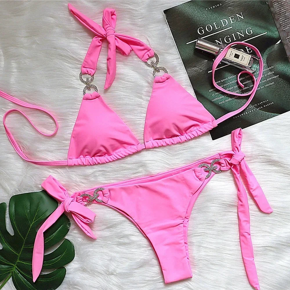 DazzleGlam Halter Bikini