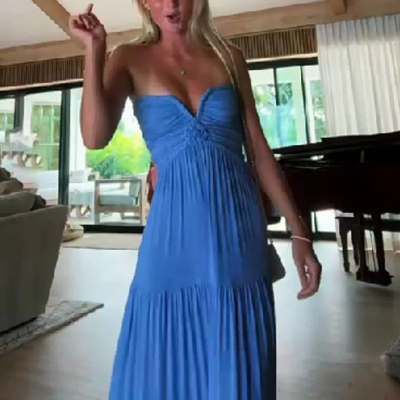 Blue Horizon Pleated Gown