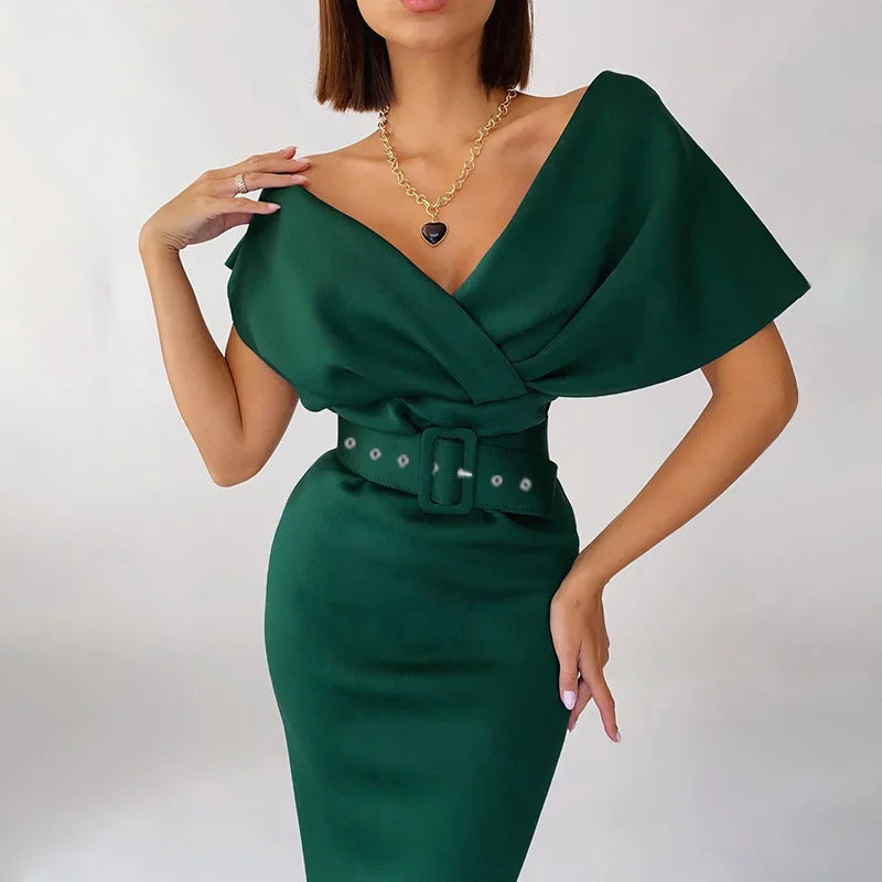 Timeless Off-Shoulder Midi