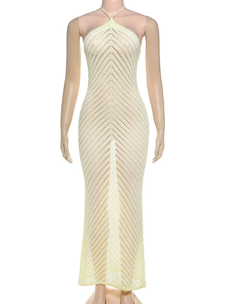 Lattice Luxe Halter Gown