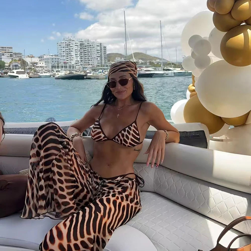 Boho Wave Bikini and Trouser Ensemble