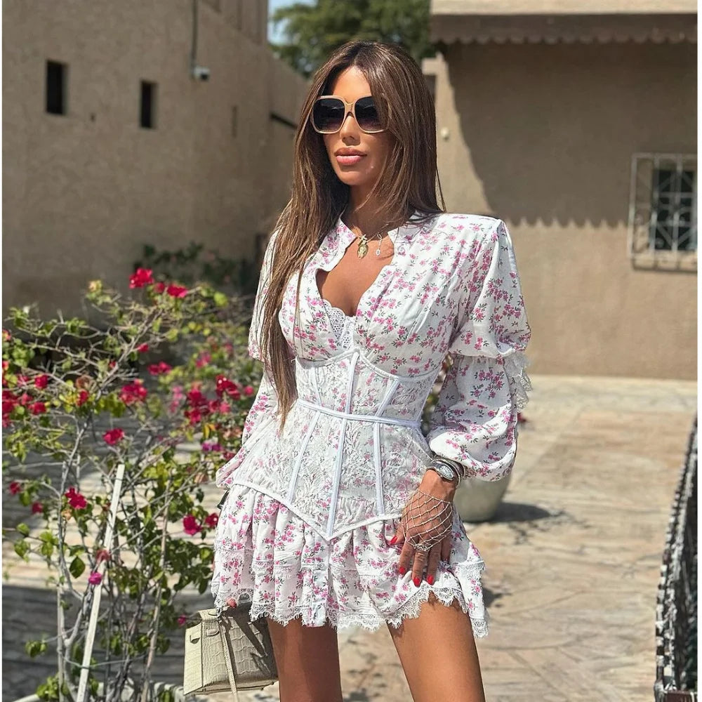 Chic garden party mini dress