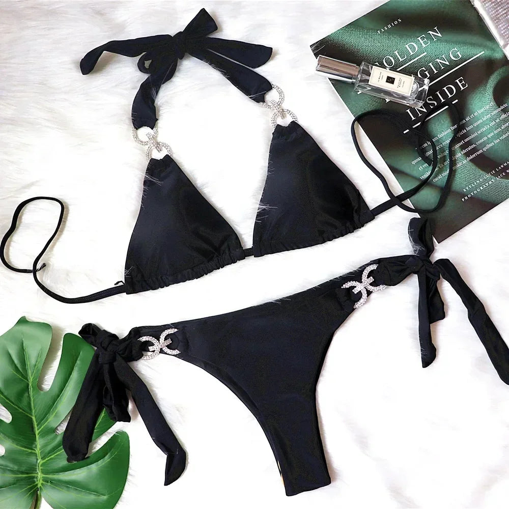 DazzleGlam Halter Bikini