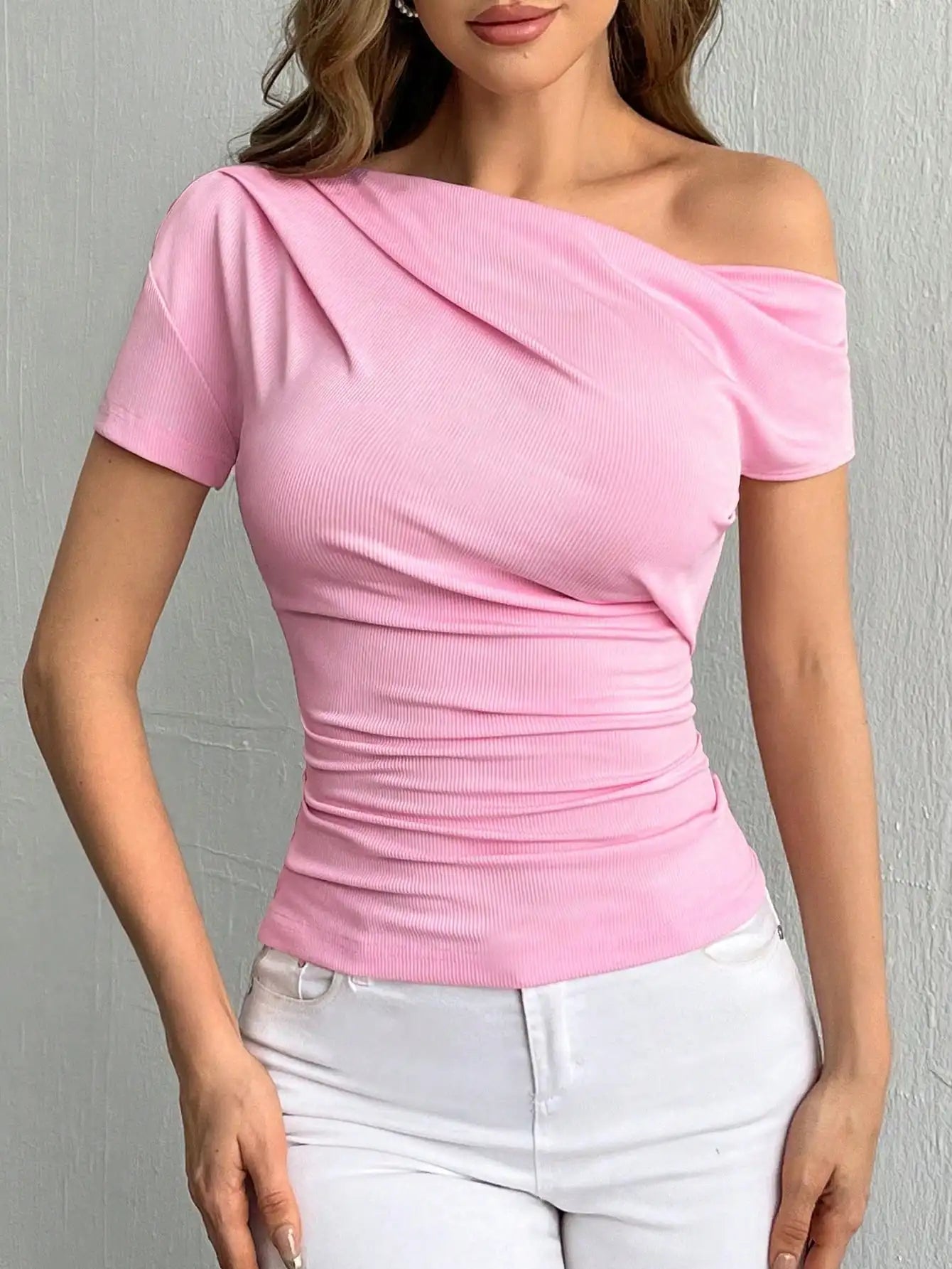 Bubblegum Off-Shoulder top