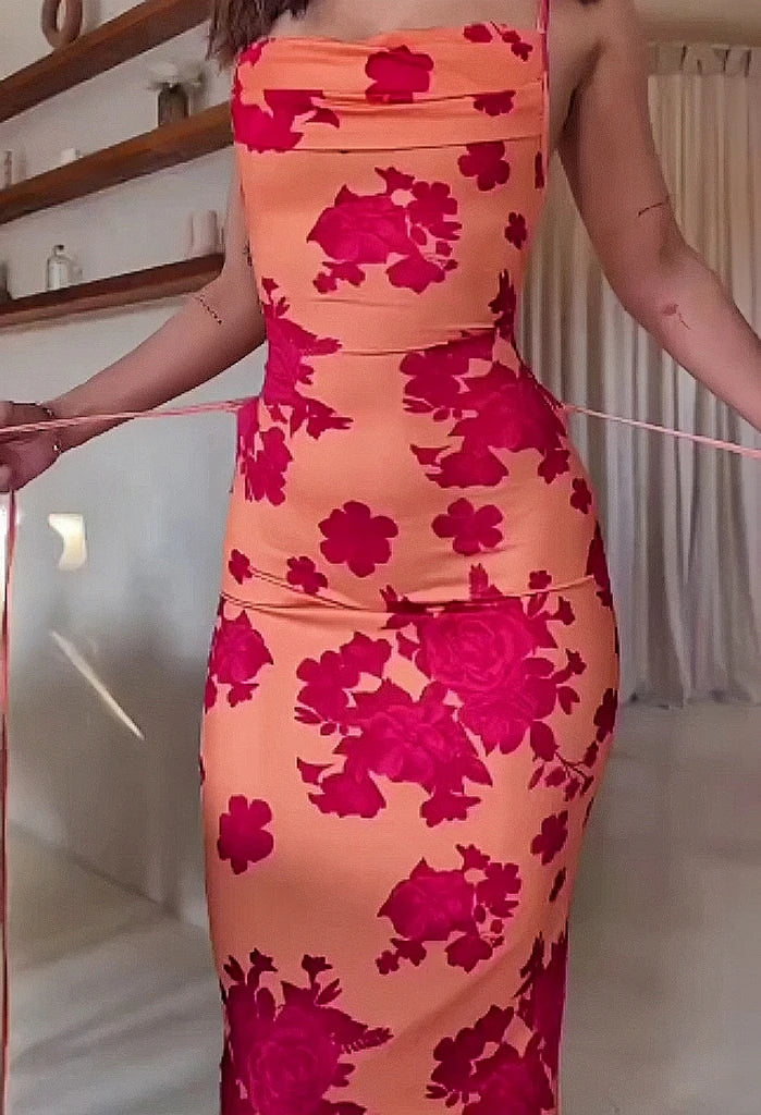Summer Blossom Backless Maxi