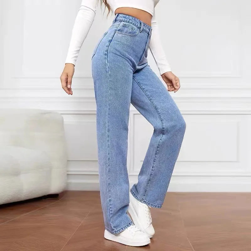 High-Rise Straight Jeans