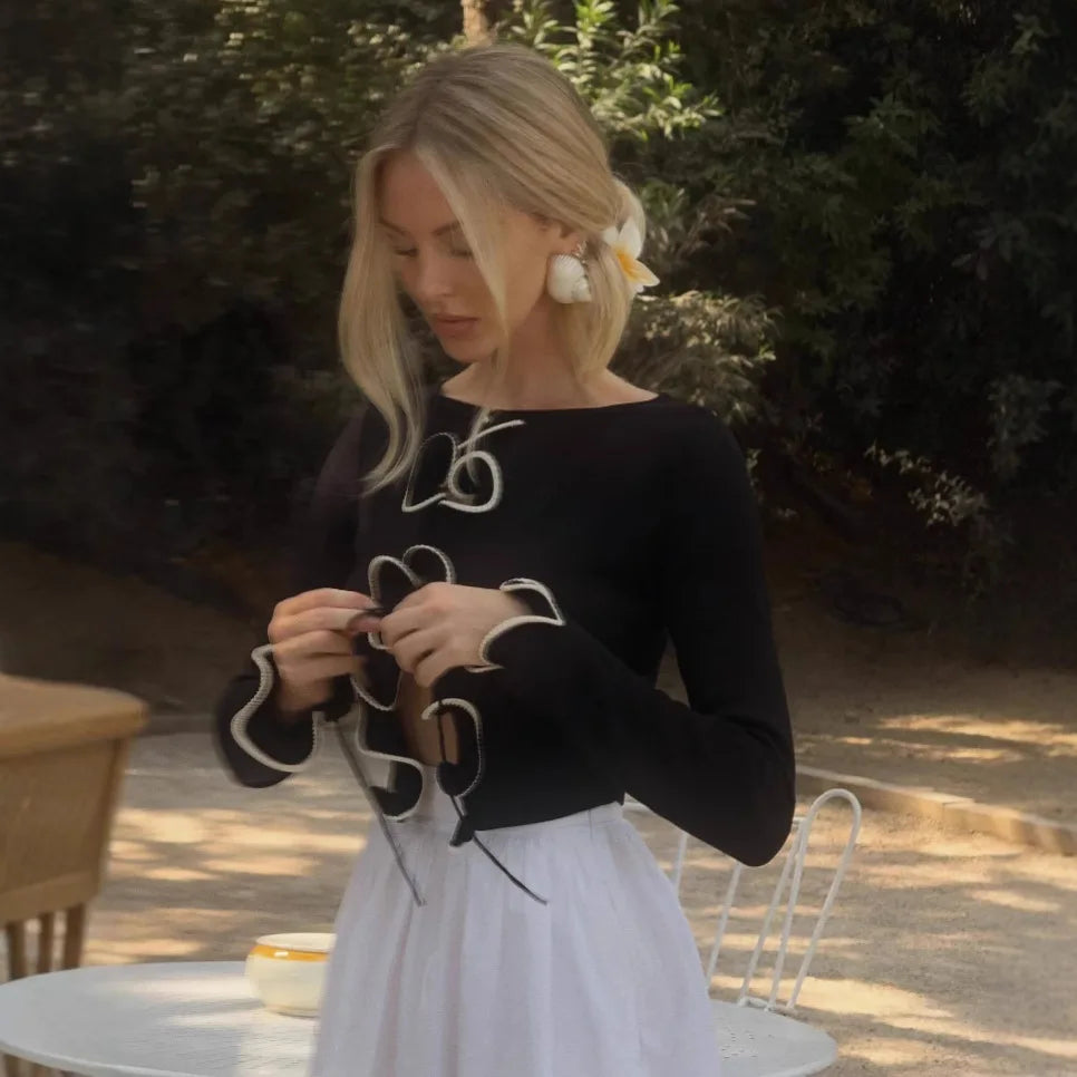 Delicate Knot Ruffle Cardigan