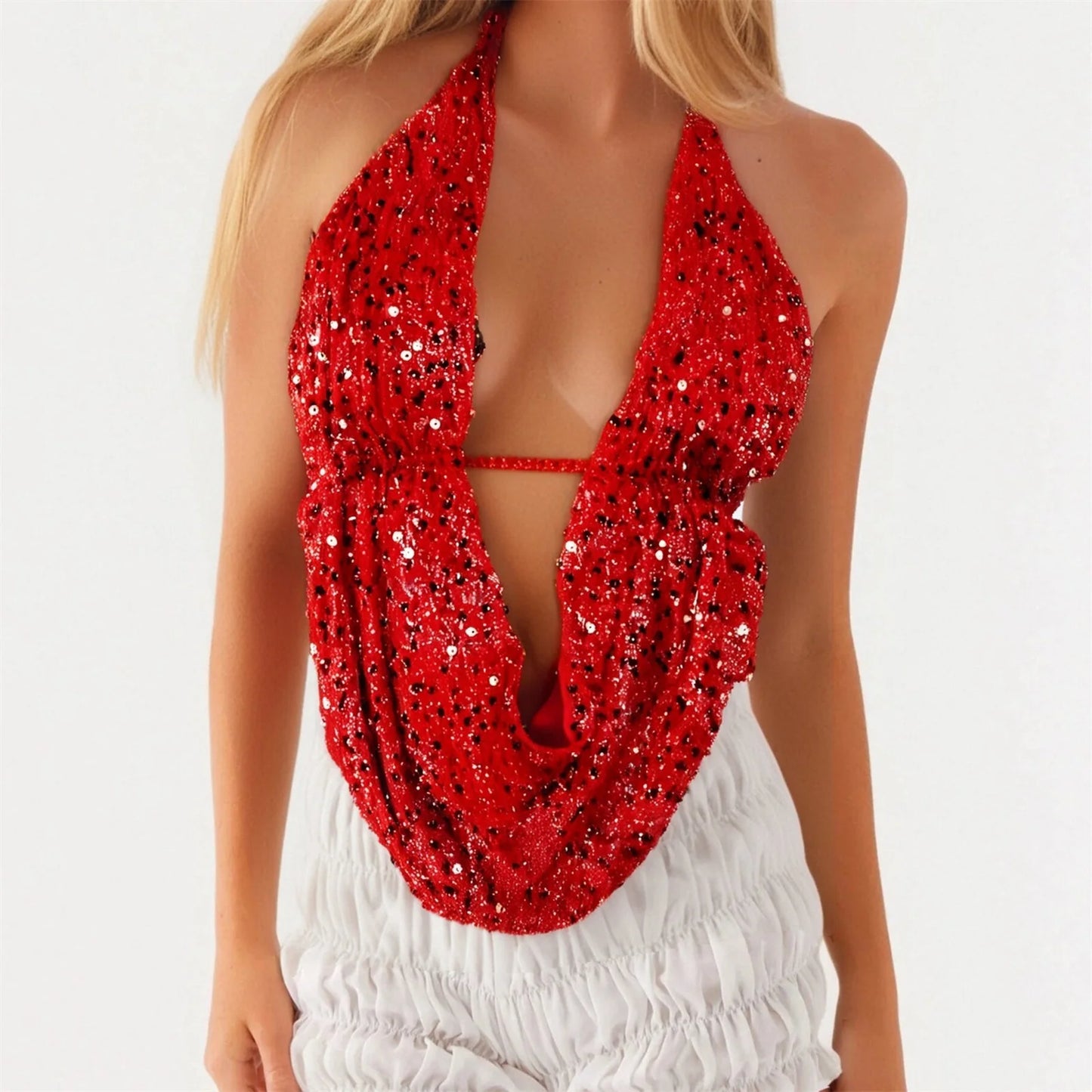 Glitter Glam Backless Halter
