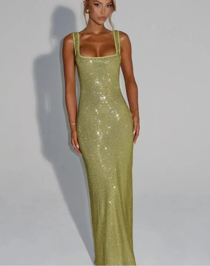 Sass & Sparkle Backless Sequin Gown