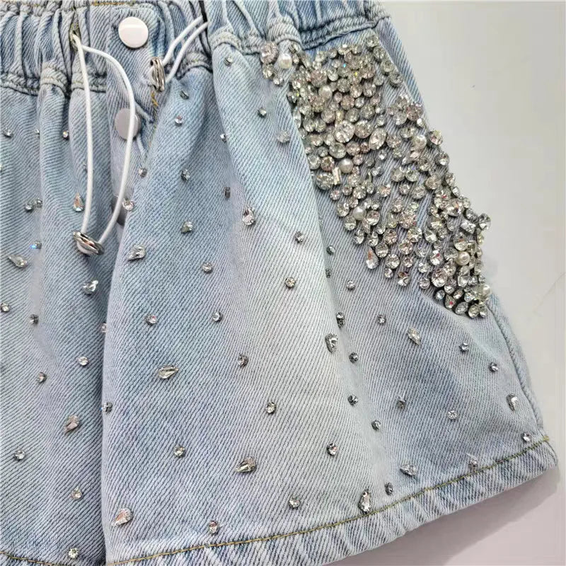 Diamond Fade Denim Shorts
