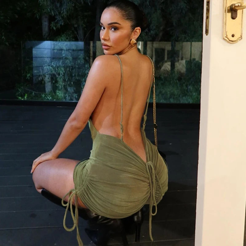 Nova Ruched Drawstring Dress