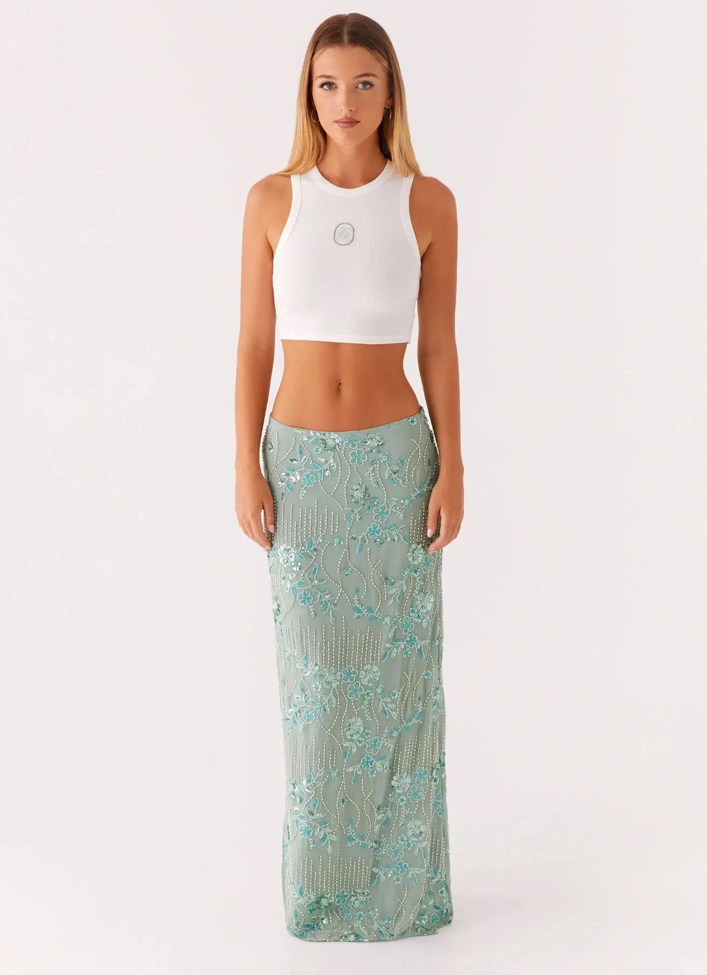Petal & sparkle maxi skirt