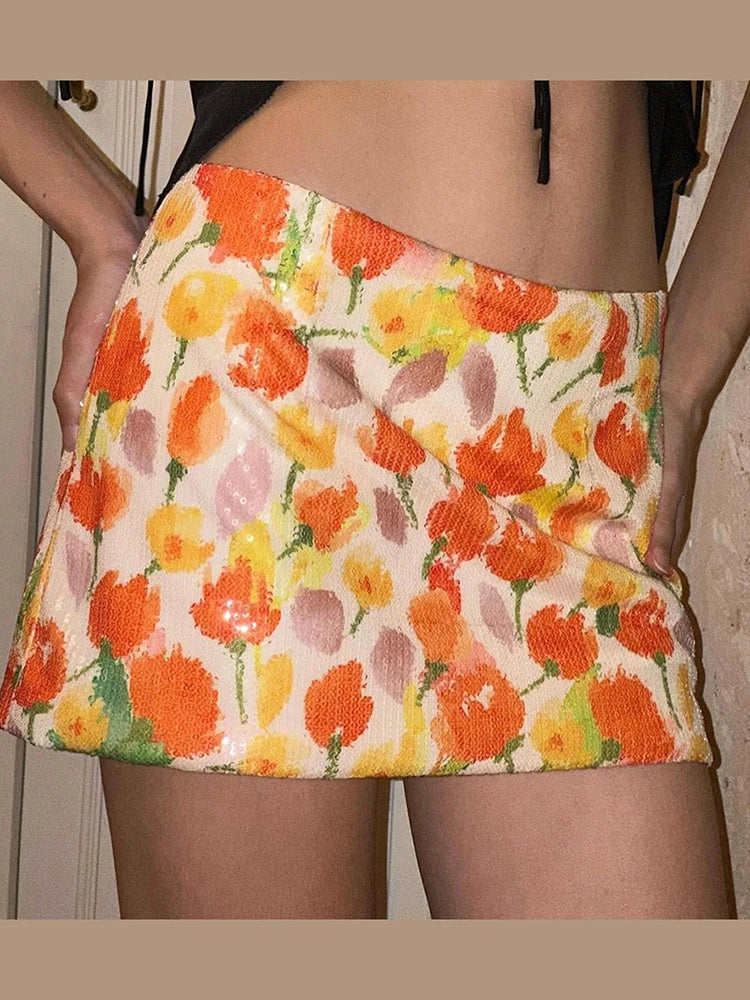 Bloom & Sparkle Mini Skirt