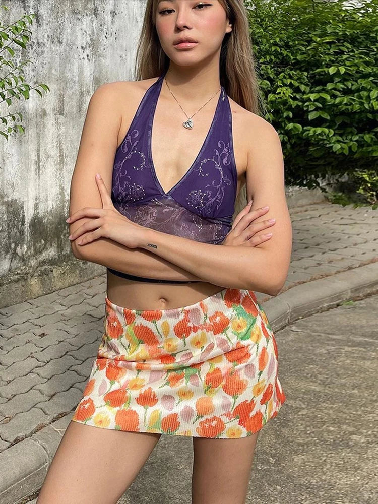 Bloom & Sparkle Mini Skirt