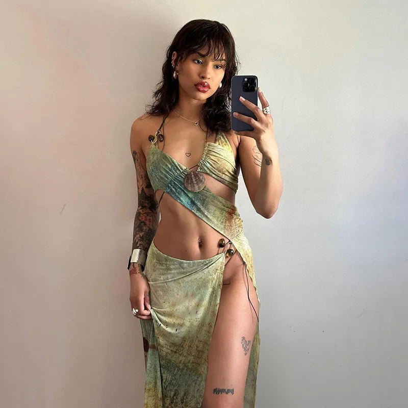 Ethereal Breeze Printed Maxi Set